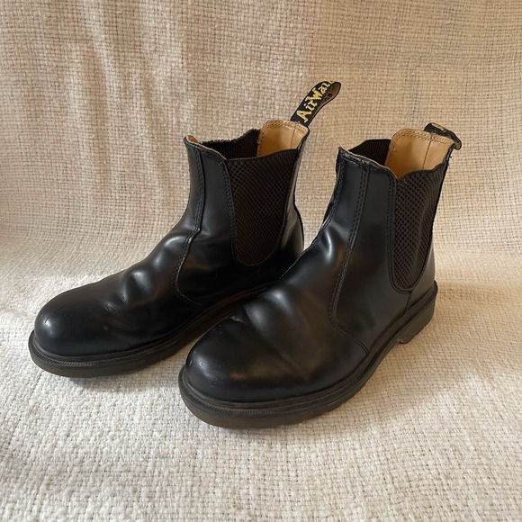 Dr. Martens Boots Men Size 7 2976 Black Smooth Leather Round Toe Pull On Chelsea - Picture 7 of 13